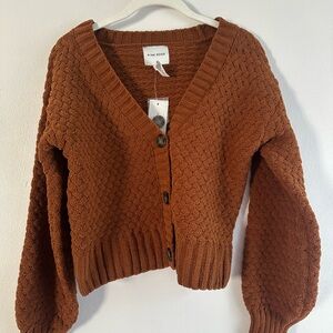 Pink Rose Women's Rust Cardigan Sweater